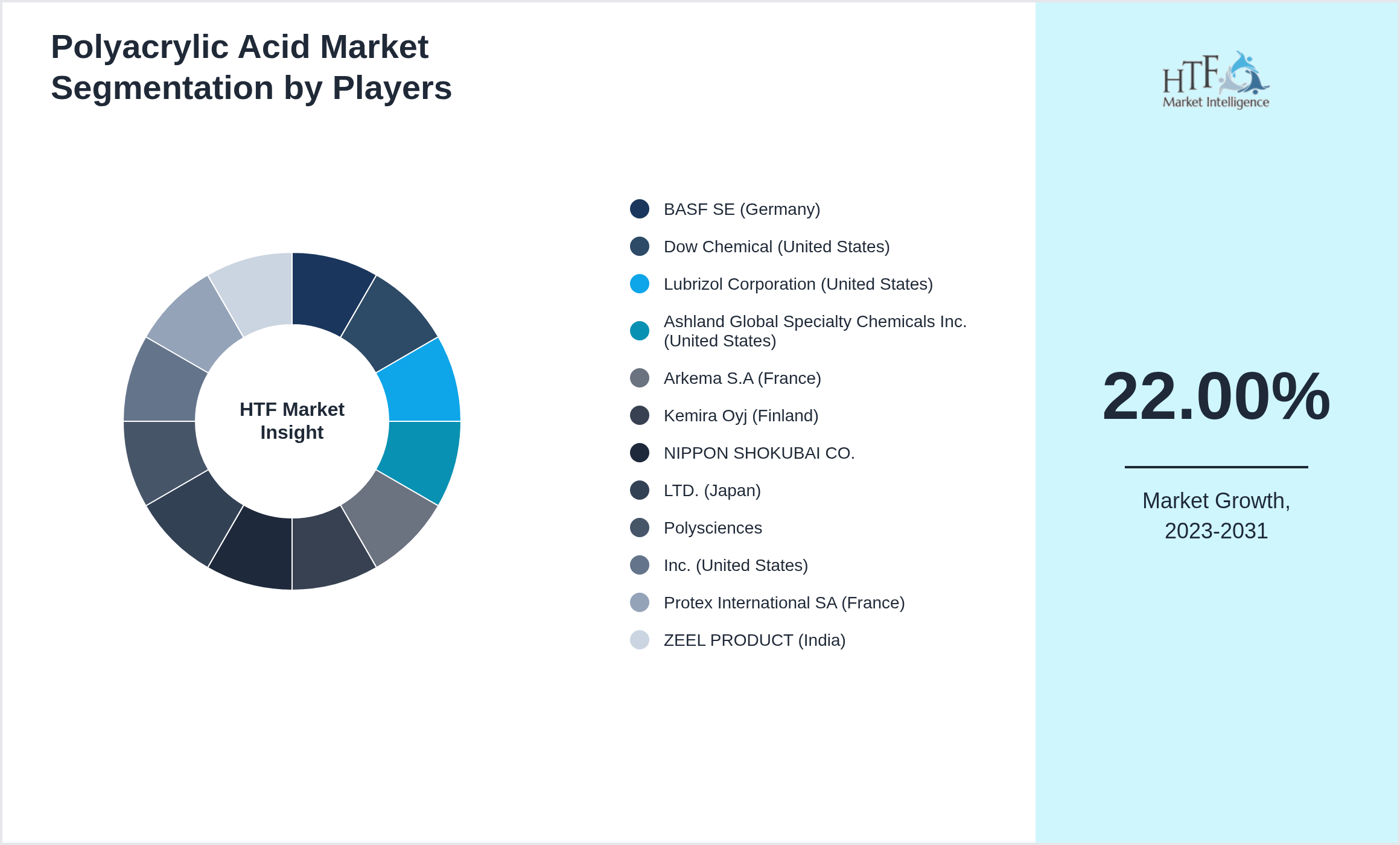 Polyacrylic Acid Market share by key players