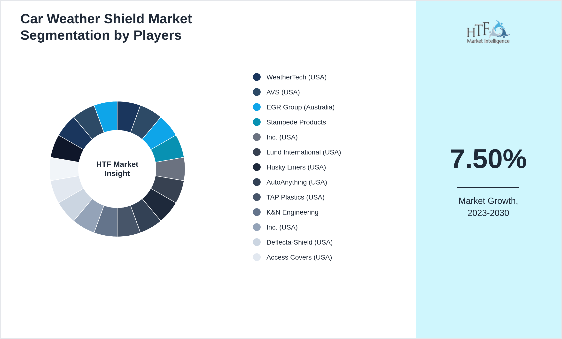 Car Weather Shield Market revenue share by leading and emerging players