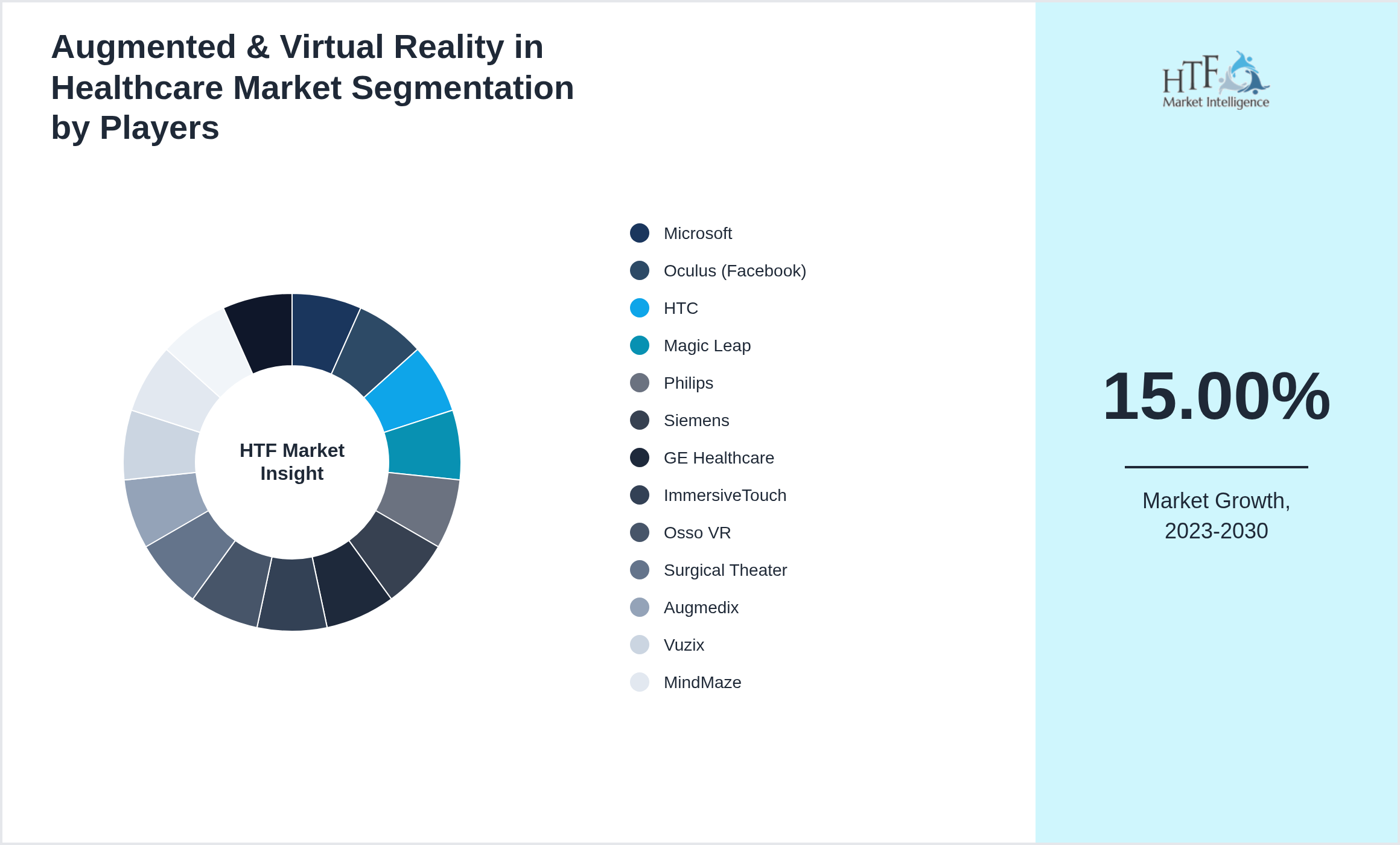 Augmented & Virtual Reality in Healthcare Market Competition Landscape by Microsoft, Oculus (Facebook), HTC, Magic Leap, Philips, Siemens, GE Healthcare, ImmersiveTouch, Osso VR, Surgical Theater, Augmedix, Vuzix, MindMaze, HoloLens, XRHealth
