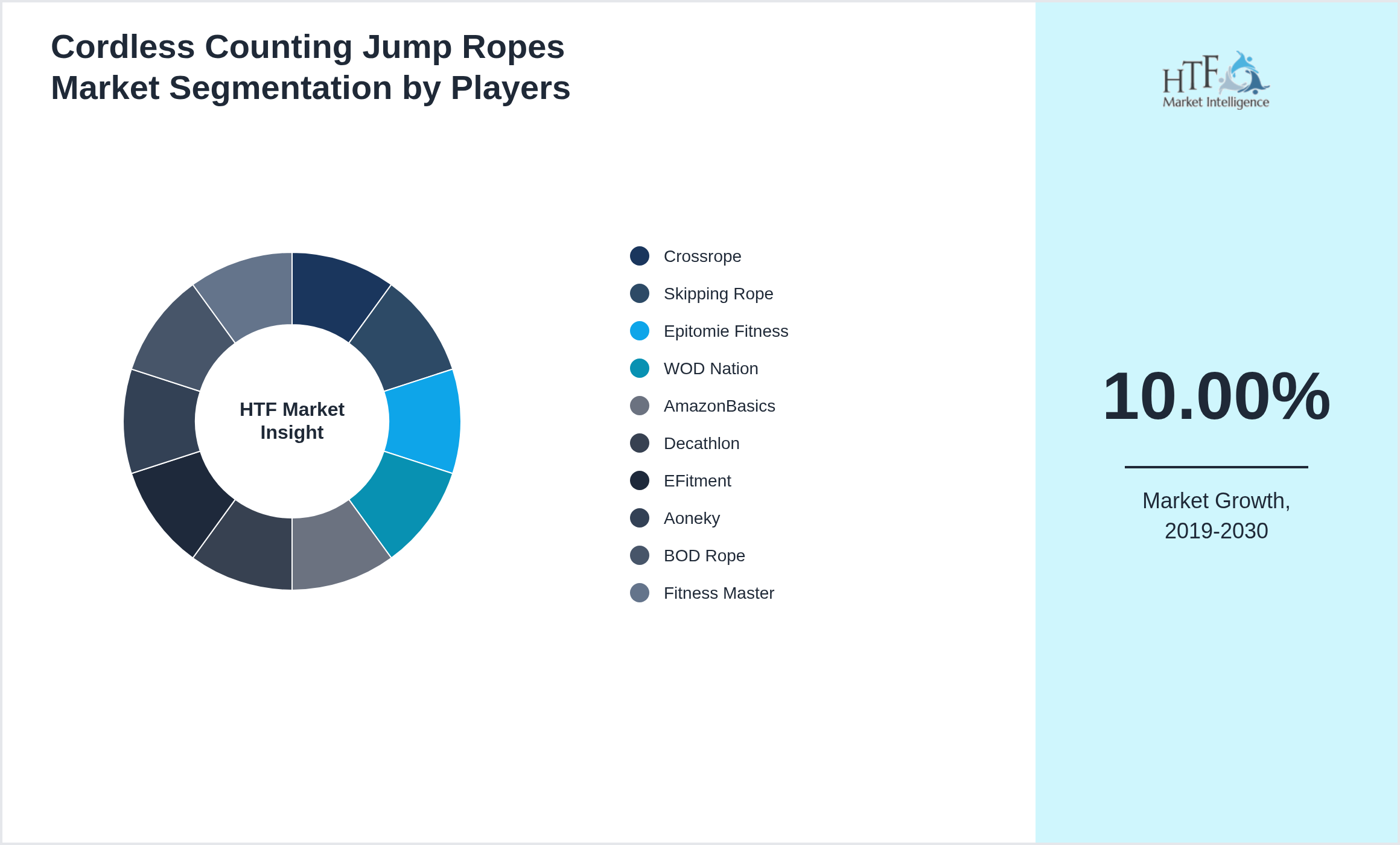 Cordless Counting Jump Ropes Market Competition Landscape by Crossrope, Skipping Rope, Epitomie Fitness, WOD Nation, AmazonBasics, Decathlon, EFitment, Aoneky, BOD Rope, Fitness Master