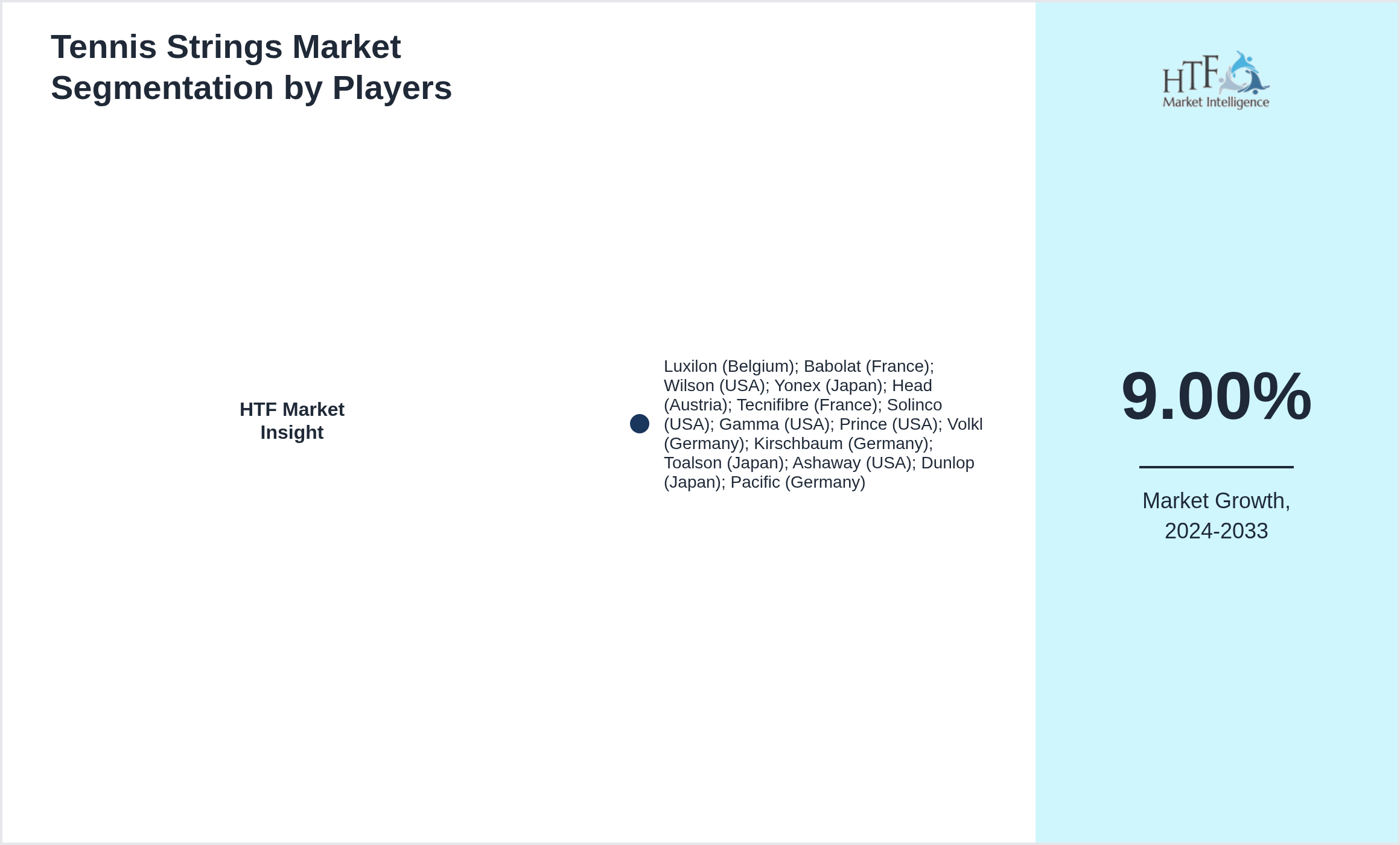 Tennis Strings Market segment growth and share by companies