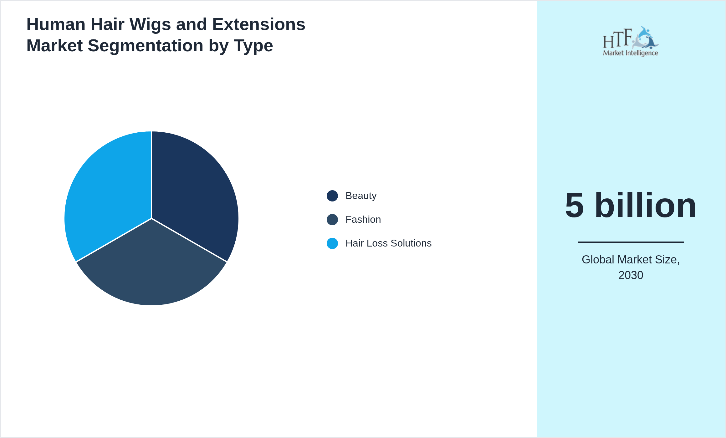 Human Hair Wigs and Extensions Market segment share by Beauty, Fashion, Hair Loss Solutions
